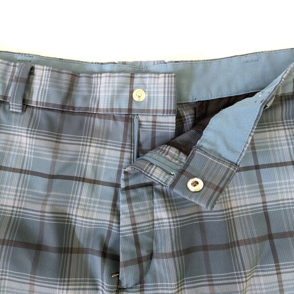 NIKE GOLF Shorts Men's Size 34 Inseam 12" Blue/Black Plaid Dri-Fit - Picture 3 of 12